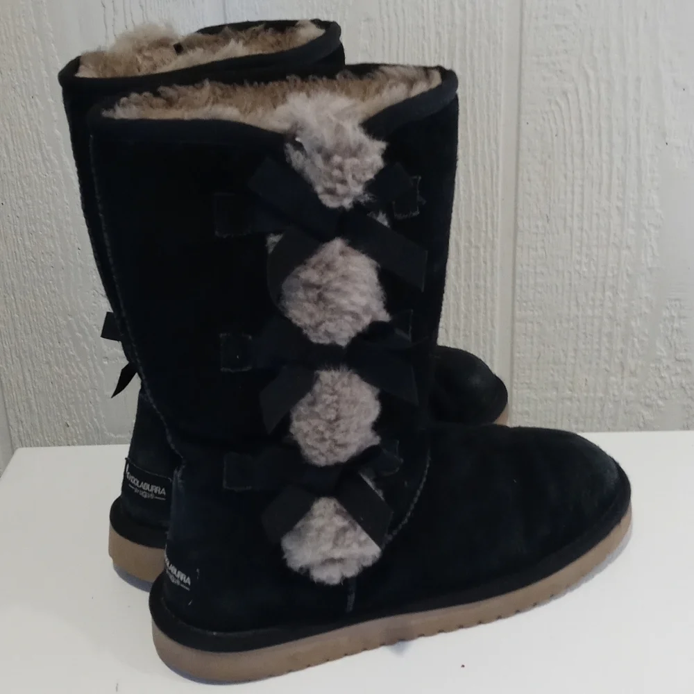 Koolaburra Ugg boots black and gray bow tie size 8